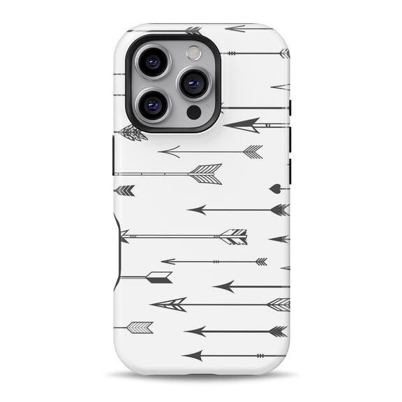 DesignSkinz Scratch-Resistant Hard Slim Case Compatible with iPhone 16 (Compatible with MagSafe) - Vector Black Arrows