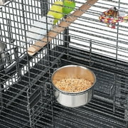 Yaheetech 68.5 H Metal Rolling Bird Cage Parrot Cage,Black
