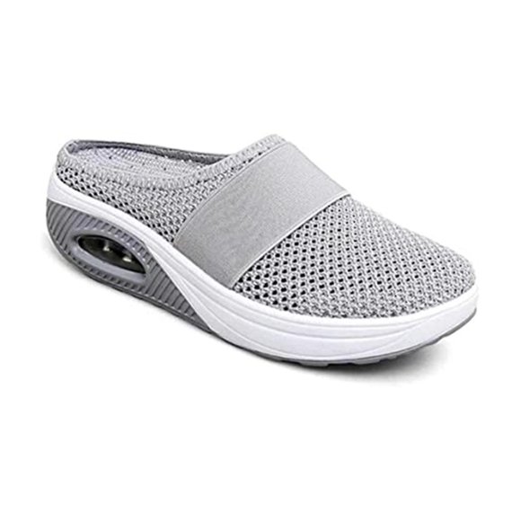 Yougang Boutique Women's Slip-on Walking Shoes With Air Cushion Shock-proof Mesh Upper Platform Loafers