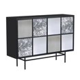 thumbnail image 3 of Home Fare Mirror Panel Four Door Black Metal Console, 3 of 9