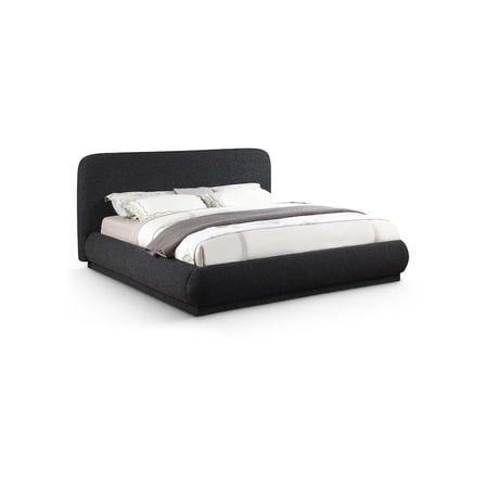 Meridian Furniture Rigby Black Boucle Fabric Queen Bed