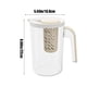 thumbnail image 3 of Hervidor de agua fría de gran capacidad 2500ml | Jarra de nevera de plástico para té helado, limonada, jugos | Boca ancha, mango duradero, diseño que ahorra espacio, blanco/amarillo, 3 of 6