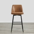 thumbnail image 2 of CHITA 30 inch Counter Height Swivel Bar Stools Low Back Set of 2,Faux Leather in Cognac Brown, 2 of 7