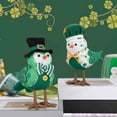 thumbnail image 2 of Lksixu Desktop Glowing Birds Ornaments, Cute Plush Green Shamrock Birds with Hat and Bow, Couple Birds with LED Lights Animals Statue Luck Inseparable Birds Spring Decor Gifts for Kids Friends, 2 of 6