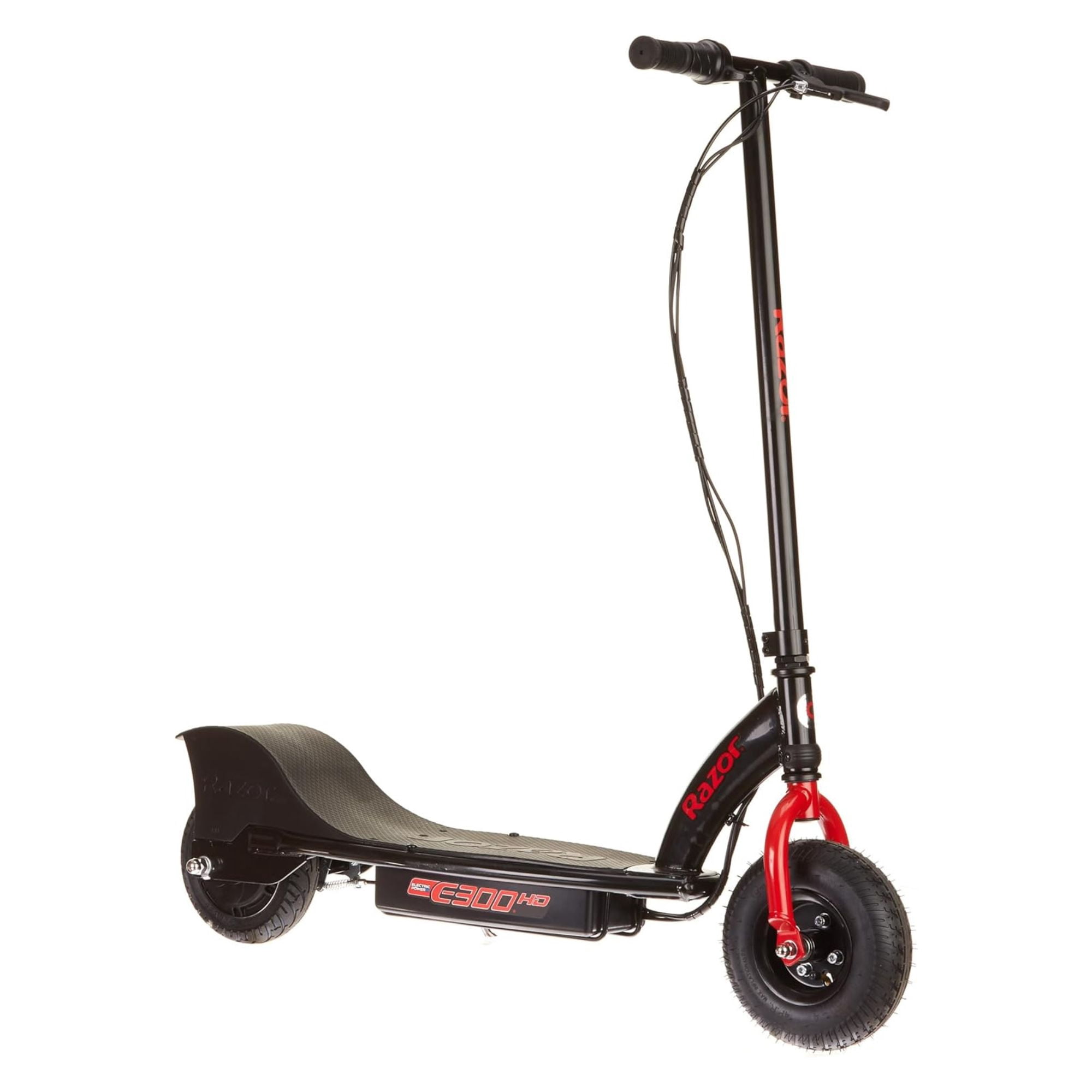 Razor E300 HD Electric Scooter for Teens & Adults with 9” Pneumatic Tires, Black/Red