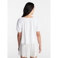 thumbnail image 4 of Time and Tru Women's Linen Blend Blouse with Scalloped Hem, Sizes XS-XXXL, 4 of 6
