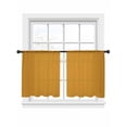 thumbnail image 2 of Sheer Curtains 45 Inches Long, Pure Turmeric Light Filtering Window Curtains for Living Room/Bedroom, Simple Solid Color Rod Pocket Voile Sheer Curtain Drapes, 52"W x 45"L, 2 Panels, 2 of 8