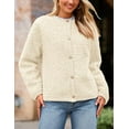 thumbnail image 3 of PRETTYGARDEN Women's Faux Fur Coat Fall Fuzzy Fleece Button up Shearling Cropped Jackets Winter Trendy Outerwear, 3 of 8