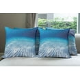 thumbnail image 6 of Ambesonne Ocean Throw Pillow Cover 4 Pack, Clear Water and Waves, 16", Navy Beige, 6 of 7