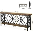 thumbnail image 2 of SAIYA 70.9-Inch Narrow Sofa Table, Industrial Long Sofa Table Behind Couch, Entry Console Table with Storage for Entryway, Living Room, Foyer, Unique Design, Rustic Brown, 2 of 6