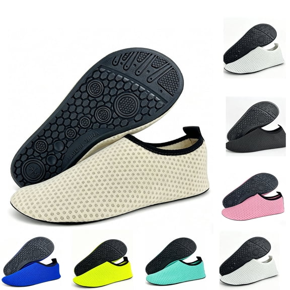Water Shoes for Women Men Swim Aqua Socks Beach Pool Essentials Barefoot Surf River Boat Kayak Sea Yoga Sand Exercise Sport Accessories Breathable Quick-Dry Adult, 38