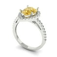 thumbnail image 2 of 2.38 ctw with Simulated Diamond Halo Accents Anniversary Ring for Women | Pear Cut Natural Citrine | Hyperallergenic Solid 14K White Gold, 2 of 5