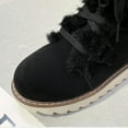 thumbnail image 5 of hopeusnice Women's Winter Boots Fuzzy Fleece Lined Lace Up Warm Ankle Boots Snow Boots Platform Platform Shoes Comfortable Suede Winter Boots Black 42, 5 of 8