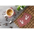 thumbnail image 3 of Letter V Football Cardinal and White Foam Coaster Set of 4, 3 of 3