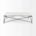 thumbnail image 2 of White Marble Criss Cross Base Coffee Table, 2 of 9