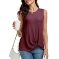 thumbnail image 2 of FIUFY Womens Tank Tops Summer Casual Sleeveless Cute Twist Knot Shirt Blouse Tunics, 2 of 5