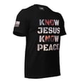 thumbnail image 3 of KNOW JESUS KNOW PEACE Unisex t-shirt (Black, XL), 3 of 4