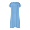 thumbnail image 3 of Mgmyaa Robes pour Filles Enfants Été Manches Courtes Col en V Chandail Longue Robe Plage Robe Décontractée, 3 of 5