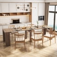 thumbnail image 3 of 118" Extendable Dining Table for 6-10 Person, Modern Farmhouse Wooden Kitchen Expanding Table, Long Large Expandable Dining Room Conference Table for Kitchen, Living Room, Brown, 3 of 9