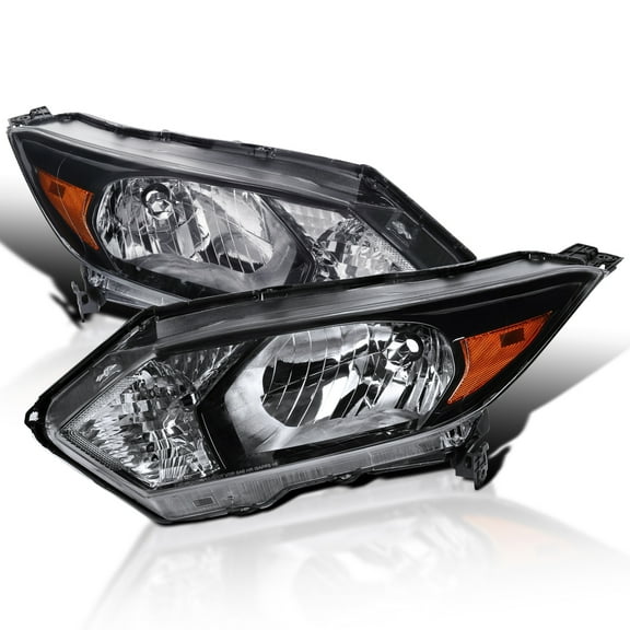Spec-D Tuning Shiny Black Headlights Compatible with 2016-2018 Honda HRV HR-V L R Pair Head Light Lamp Assembly