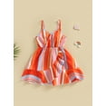 thumbnail image 2 of Baby Girl’s Slip Dress Toddler Sleeveless Summer Stripes Ruffled  Princess Dress  A-line Casual Sundress for Beach 1-6Y, 2 of 7