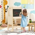 thumbnail image 2 of Costway Toddler Kitchen Step Stool with Activity Chalkboard Adjustable Height & Safety Rail Beige, 2 of 9