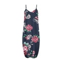 thumbnail image 4 of Robe d'Été pour Femmes Décontractée Sans Manches Grande Taille Longue Robe Maxi avec Poches Imprimé Floral Ample Robe de Plage Robe Bohème, 4 of 4