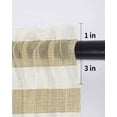 thumbnail image 6 of Cream Striped Curtains 63 Inch Length, Sheer Curtains for Bedroom Living Room Window Farmhouse Vintage Brown Stripes Rod Pocket Voile Drapes Kitchen Curtains Small Half Window 42"x63" 2 Panels, 6 of 6