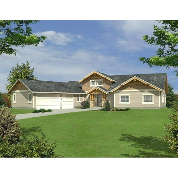 001-3231: Northwest 4 Bed, 4 Bath Luxury Home Plan, 5500 Sq Ft: Full Blueprints with License to Build by Home Plan Marketplace - Lesuto