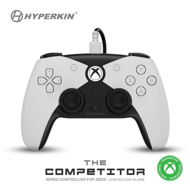 Hyperkin The Competitor - Mando con cable para Xbox Series X|S, Xbox One y PC con joysticks de efecto Hall y gatillos de impulso; diseño simétrico y cruceta de precisión, ideal como regalo de Navidad