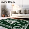 thumbnail image 2 of Ultra Soft Area Rug, Festive Ornate Framed Christmas Tree with Snowflakes, Non Slip, Stain Resistant, Washable Area Rugs for Living Room, Bedroom(Green, 4X6), 2 of 8