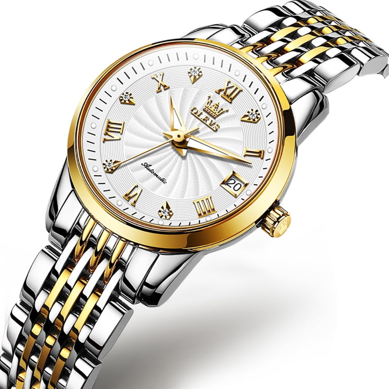 Women\'s Gold White Automatic Diamond Luxury Mechanical Stainless Wrist Watches Luxury Designer Womens Automatic Diamond Ladies... From  main image 4