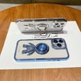 thumbnail image 7 of Electroplated Astronaut Rings Phone Case with Invisible Stand with or Without Gradient Glitter Paper, Drop Proof for iPhone 15 14 13 12 11 Pro Max XS XR X Phone Case (Blue 2,iPhone 11 Pro Max), 7 of 7