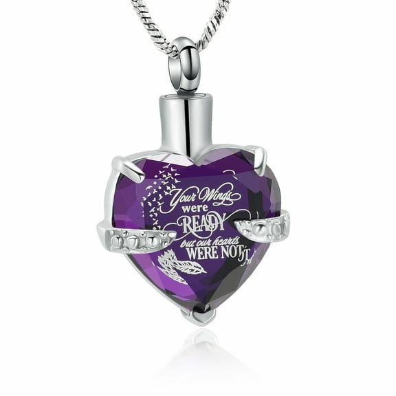 Crystal Heart Cremation Jewelry for Ashes Urn Necklace Lockets for Human Ashes Pendent for Ashes and Chain