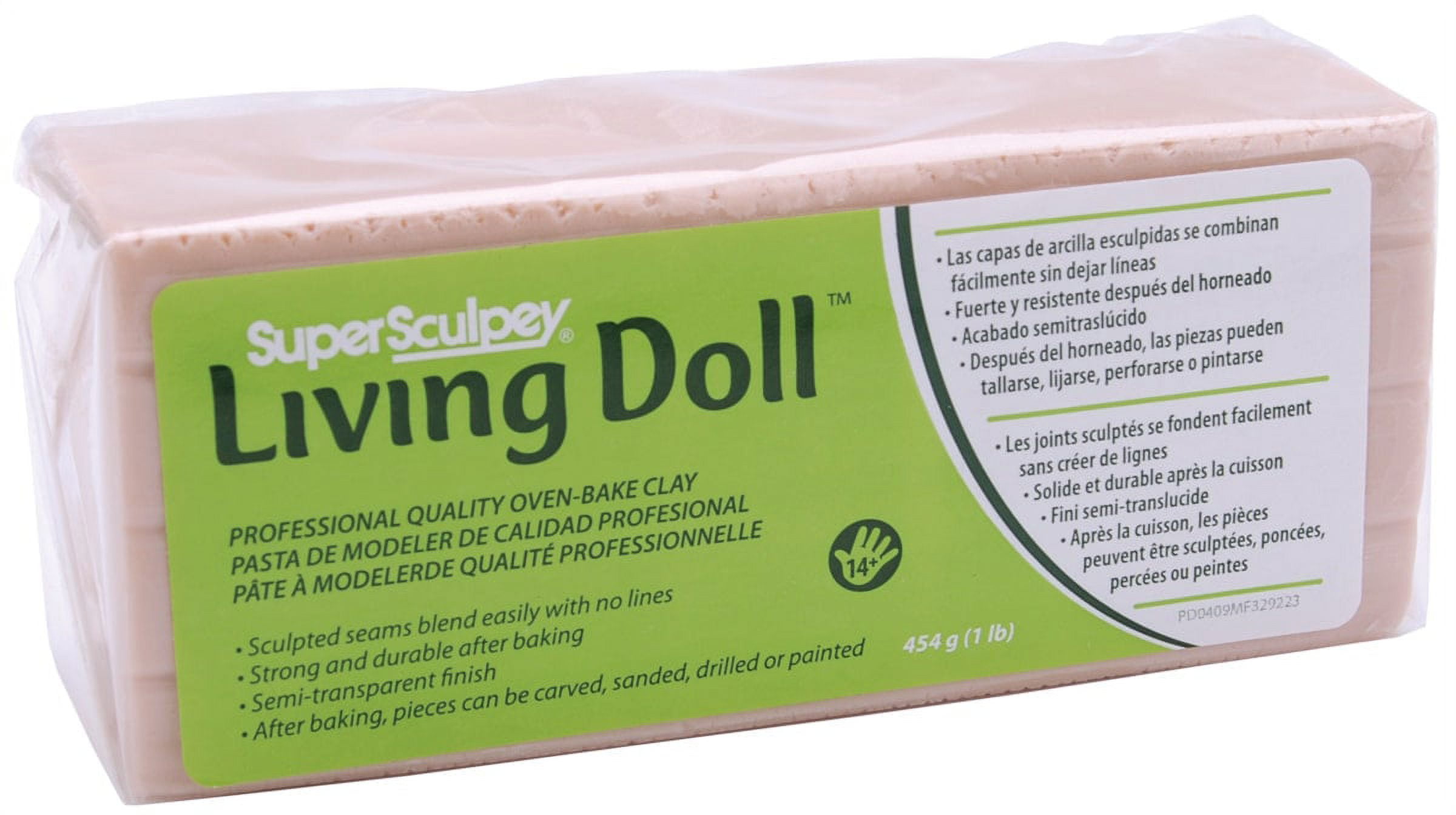 Super Sculpey Living Doll Beige, Premium, Non Toxic, Soft, Sculpting  Modeling Polymer, Oven Bake Clay, 1 pound bar. Great for all advanced  sculptors, artists and doll makers