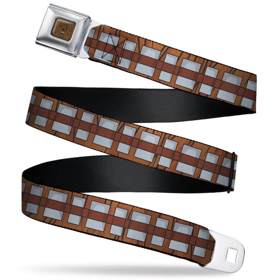 Star Wars Belt, Seatbelt Buckle Belt, Star Wars Chewbacca Bandolier Bounding Browns Gray, 24 to 38 Inches