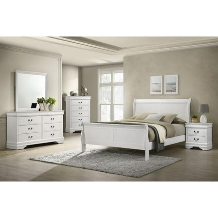 Louis Philippe 5-piece Queen Bedroom Set White