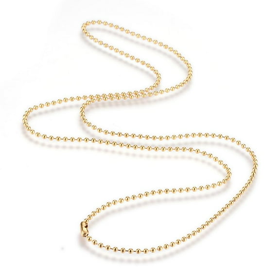 12 pc 304 Stainless Steel Ball Chain Necklace Golden 23.6 inch(60cm)x2.3mm