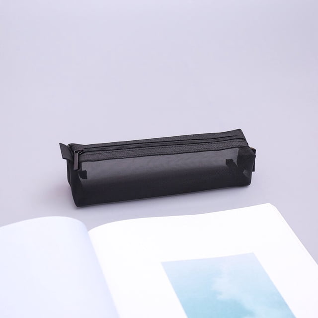 Bolsa de bolígrafos de malla transparente para estuche para lápices Kawaii, organizador de bolsa de estética Simple, suministros escolares de oficina para niñas, papelería