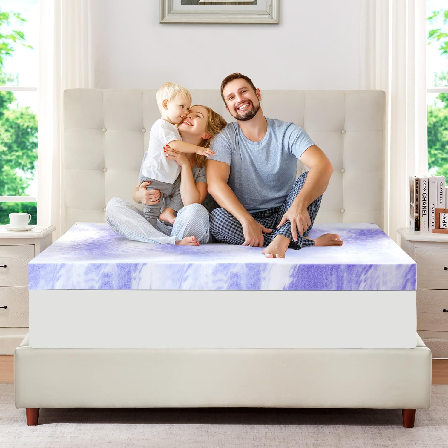 EDX 2 Inch  King Size Memory Foam Mattress Topper, Gel  Memory Foam Mattress Topper for Pressure Relief