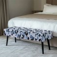 thumbnail image 2 of FUIALDOLG Dining Room Bench Covers, Stretch Blue Cheetah Print Bench Seat Protector Cover, Washable Rectangular Chair Cover for Bedrooms, Living Rooms, Kitchens, Removable, 2 of 7