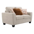 thumbnail image 2 of Furniture of America Aimee Modern Chenille Track Arm Loveseat with Pillows, Taupe, 2 of 14