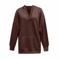 thumbnail image 4 of HGIEYS Womens Oversized V Neck Hoodies with Thumb Hole Pullover Sweatshirts Clothes Fall Fashion Outfits 2026, 4 of 5