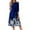 A009-Dark Blue, variant on Womens Summer Dresses Crew Neck 3/4 Sleeve A Line Loose Casual Midi Dress with Pockets