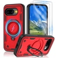 thumbnail image 1 of HCTian for Google Pixel-9A Case:Compatible with MagSafe & [HD Screen Protector×2],Metal Rotated Kickstand,Military Grade Drop Proof Anti-Fingerprint Protective Case for Pixel 9a, 1 of 7