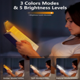 thumbnail image 5 of Book Reading Light with Timer, Rechargeable Light for Reading, Clip-on LED Bookmark Lamp with 3 Amber Colors & 5 Brightness Dimmable for Night Reading Perfect for Book Lovers, Black, 5 of 7