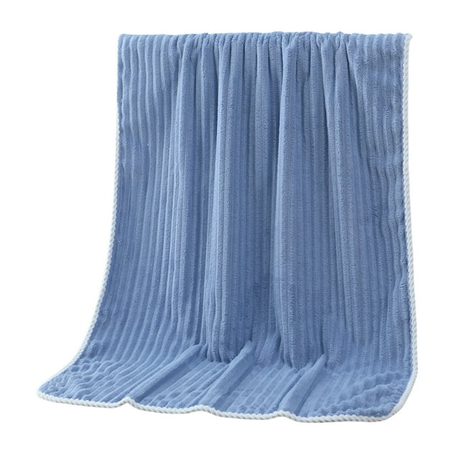 Large Bath towels Thick And Super Absorbent Solid Color Wool Bath towel with Large Striped Wool Bath towel, Precision Lock Edge Hanging Ear Size 55.1X27.5 Inches