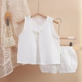 thumbnail image 2 of NOLDARES Baby Girl Clothes Flower Outfits Sleeveless Round Neck Tops Knit Shorts Toddler Girl Summer Clothes(White,18-24 Months), 2 of 9