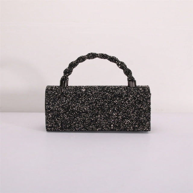 LNGOOR Fashionable And Delicate Rhinestone Decorated Clutch Bag With Handle And Shoulder Strap For Evening Tready Bride BagTready Bride Bag Perfect For Party Wedding Prom Dinner/Banquet