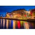 thumbnail image 2 of Bibikow, Walter 32x23 Black Ornate Wood Framed with Double Matting Museum Art Print Titled - Sweden-Lake Vattern Area-Jonkoping-renovated harbor area along Munksjon Bay-dusk, 2 of 4